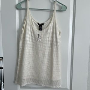 White sequined strapped top